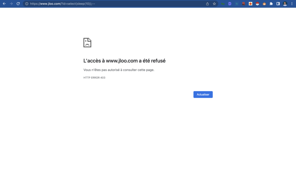 Site bloqué Jloo